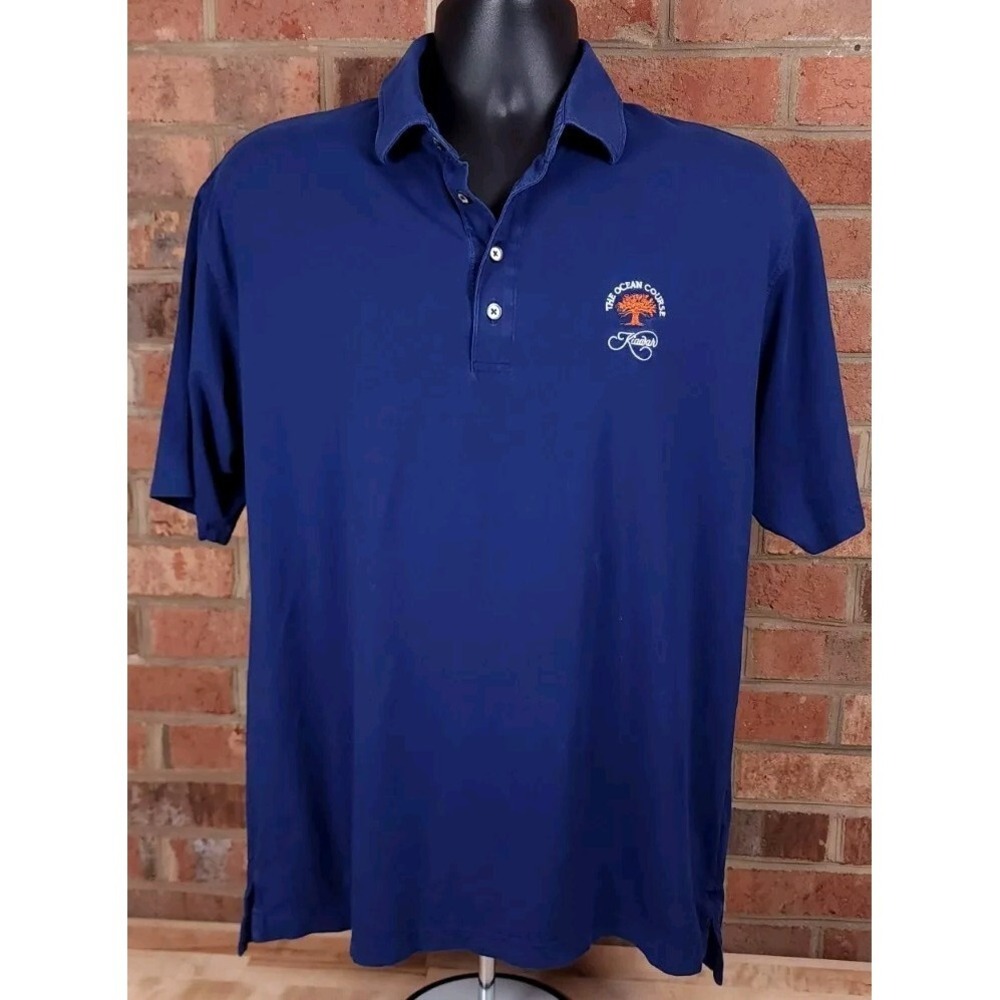 Bobby Jones Kiawah Pima‎ Cotton Polo Shirt Mens Medium Ocean Course Blue